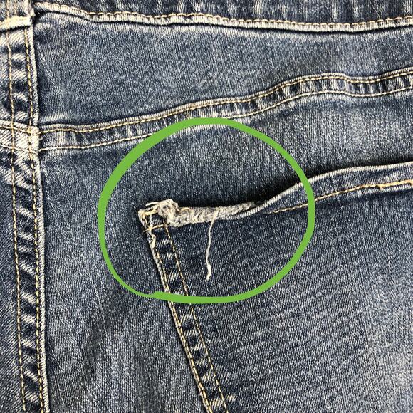 Boutique Plus Size 16W Denim Mid Wash Skinny Jeans Button Zipper Closure Pockets - Picture 5 of 7